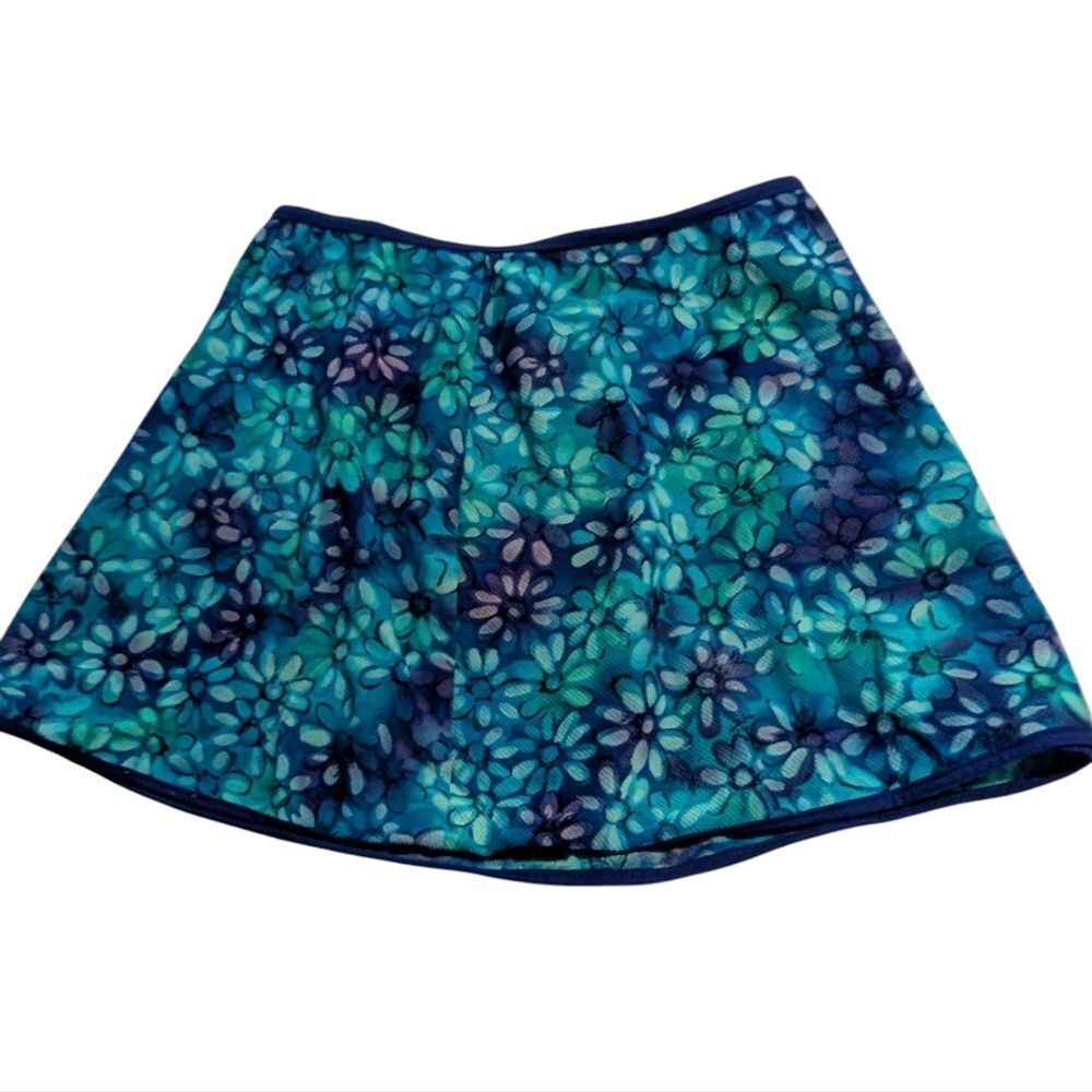Vintage women's Bright floral‎ Daisy print swim Skirt Coverup Size Medium